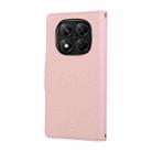 For Redmi Note 14 Pro 5G Round Buckle Zipper Wallet Leather Phone Case with Crossbody Strap(Pink) - 3