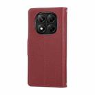 For Redmi Note 14 Pro 5G Round Buckle Zipper Wallet Leather Phone Case with Crossbody Strap(Red) - 3