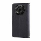 For Redmi Note 14 Pro 5G Round Buckle Zipper Wallet Leather Phone Case with Crossbody Strap(Black) - 3