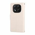 For Redmi Note 14 Pro 5G Round Buckle Zipper Wallet Leather Phone Case with Crossbody Strap(White) - 3