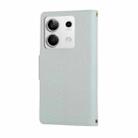 For Redmi Note 13 4G Round Buckle Zipper Wallet Leather Phone Case with Crossbody Strap(Sky Blue) - 3