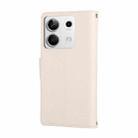 For Redmi Note 13 4G Round Buckle Zipper Wallet Leather Phone Case with Crossbody Strap(White) - 3