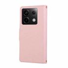 For Redmi Note 13 Pro 4G Round Buckle Zipper Wallet Leather Phone Case with Crossbody Strap(Pink) - 3