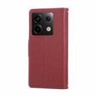 For Redmi Note 13 Pro 4G Round Buckle Zipper Wallet Leather Phone Case with Crossbody Strap(Red) - 3