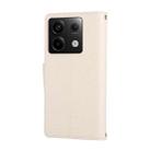 For Redmi Note 13 Pro 4G Round Buckle Zipper Wallet Leather Phone Case with Crossbody Strap(White) - 3