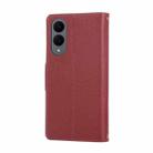 For Samsung Galaxy S25 Edge 5G Round Buckle Zipper Wallet Leather Phone Case with Crossbody Strap(Red) - 3