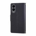 For Samsung Galaxy S25 Edge 5G Round Buckle Zipper Wallet Leather Phone Case with Crossbody Strap(Black) - 3