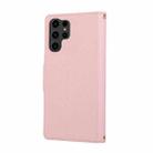 For Samsung Galaxy S24 Ultra 5G Round Buckle Zipper Wallet Leather Phone Case with Crossbody Strap(Pink) - 3
