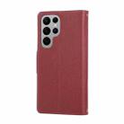 For Samsung Galaxy S22 Ultra 5G Round Buckle Zipper Wallet Leather Phone Case with Crossbody Strap(Red) - 3