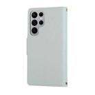 For Samsung Galaxy S22 Ultra 5G Round Buckle Zipper Wallet Leather Phone Case with Crossbody Strap(Sky Blue) - 3