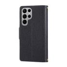 For Samsung Galaxy S22 Ultra 5G Round Buckle Zipper Wallet Leather Phone Case with Crossbody Strap(Black) - 3