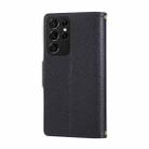 For Samsung Galaxy S21 Ultra 5G Round Buckle Zipper Wallet Leather Phone Case with Crossbody Strap(Black) - 3