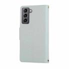 For Samsung Galaxy S21 FE 5G Round Buckle Zipper Wallet Leather Phone Case with Crossbody Strap(Sky Blue) - 3