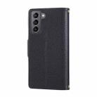 For Samsung Galaxy S21 FE 5G Round Buckle Zipper Wallet Leather Phone Case with Crossbody Strap(Black) - 3
