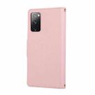 For Samsung Galaxy S20 FE Round Buckle Zipper Wallet Leather Phone Case with Crossbody Strap(Pink) - 3