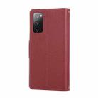 For Samsung Galaxy S20 FE Round Buckle Zipper Wallet Leather Phone Case with Crossbody Strap(Red) - 3
