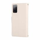 For Samsung Galaxy S20 FE Round Buckle Zipper Wallet Leather Phone Case with Crossbody Strap(White) - 3
