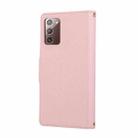 For Samsung Galaxy Note20 Round Buckle Zipper Wallet Leather Phone Case with Crossbody Strap(Pink) - 3