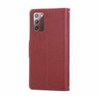 For Samsung Galaxy Note20 Round Buckle Zipper Wallet Leather Phone Case with Crossbody Strap(Red) - 3
