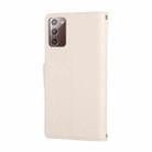 For Samsung Galaxy Note20 Round Buckle Zipper Wallet Leather Phone Case with Crossbody Strap(White) - 3