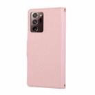 For Samsung Galaxy Note20 Ultra Round Buckle Zipper Wallet Leather Phone Case with Crossbody Strap(Pink) - 3