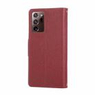 For Samsung Galaxy Note20 Ultra Round Buckle Zipper Wallet Leather Phone Case with Crossbody Strap(Red) - 3
