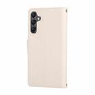 For Samsung Galaxy A55 5G Round Buckle Zipper Wallet Leather Phone Case with Crossbody Strap(White) - 3