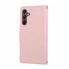 For Samsung Galaxy A25 5G Round Buckle Zipper Wallet Leather Phone Case with Crossbody Strap(Pink) - 3