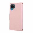 For Samsung Galaxy A12 5G Round Buckle Zipper Wallet Leather Phone Case with Crossbody Strap(Pink) - 3