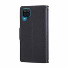 For Samsung Galaxy A12 5G Round Buckle Zipper Wallet Leather Phone Case with Crossbody Strap(Black) - 3