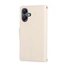 For Samsung Galaxy A06 Round Buckle Zipper Wallet Leather Phone Case with Crossbody Strap(White) - 3