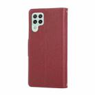 For Samsung Galaxy A22 4G Round Buckle Zipper Wallet Leather Phone Case with Crossbody Strap(Red) - 3