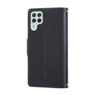 For Samsung Galaxy A22 4G Round Buckle Zipper Wallet Leather Phone Case with Crossbody Strap(Black) - 3