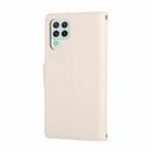 For Samsung Galaxy A22 4G Round Buckle Zipper Wallet Leather Phone Case with Crossbody Strap(White) - 3