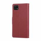 For Samsung Galaxy A22 5G Round Buckle Zipper Wallet Leather Phone Case with Crossbody Strap(Red) - 3