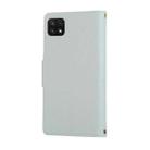 For Samsung Galaxy A22 5G Round Buckle Zipper Wallet Leather Phone Case with Crossbody Strap(Sky Blue) - 3
