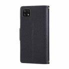 For Samsung Galaxy A22 5G Round Buckle Zipper Wallet Leather Phone Case with Crossbody Strap(Black) - 3