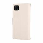 For Samsung Galaxy A22 5G Round Buckle Zipper Wallet Leather Phone Case with Crossbody Strap(White) - 3