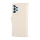 For Samsung Galaxy A32 4G Round Buckle Zipper Wallet Leather Phone Case with Crossbody Strap(White) - 3