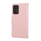 For Samsung Galaxy A53 5G Round Buckle Zipper Wallet Leather Phone Case with Crossbody Strap(Pink) - 3