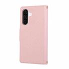 For Samsung Galaxy A56 5G Round Buckle Zipper Wallet Leather Phone Case with Crossbody Strap(Pink) - 3