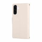 For Samsung Galaxy A56 5G Round Buckle Zipper Wallet Leather Phone Case with Crossbody Strap(White) - 3