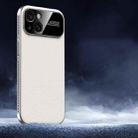 For iPhone 14 Soft Armor Cooling Plain Leather Hybrid PC Phone Case(White) - 1