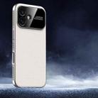 For iPhone 16 Soft Armor Cooling Plain Leather Hybrid PC Phone Case(White) - 1