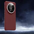 For Huawei Mate 70 Soft Armor Cooling Plain Leather Hybrid PC Phone Case(Red) - 1