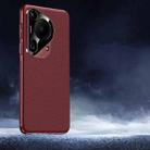 For Huawei Pura 70 Ultra Soft Armor Cooling Plain Leather Hybrid PC Phone Case(Red) - 1