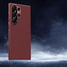 For Samsung Galaxy S24 Ultra 5G Soft Armor Cooling Plain Leather Hybrid PC Phone Case(Red) - 1