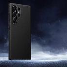 For Samsung Galaxy S24 Ultra 5G Soft Armor Cooling Plain Leather Hybrid PC Phone Case(Black) - 1