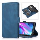 For Xiaomi Redmi Note 8 Pro Retro Magnetic Closing Clasp Horizontal Flip Leather Case with Holder & Card Slots & Photo Frame & Wallet(Blue) - 1