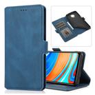 For Xiaomi Redmi Note 9 Pro Retro Magnetic Closing Clasp Horizontal Flip Leather Case with Holder & Card Slots & Photo Frame & Wallet(Blue) - 1